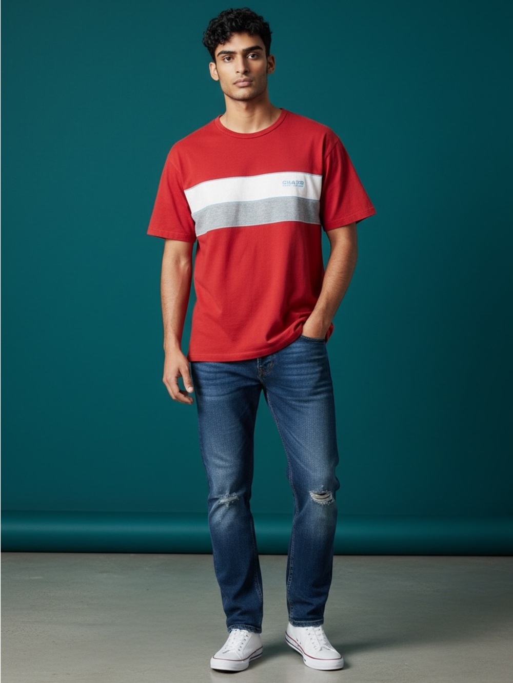 VTG‎ 90s Chaps Ralph Lauren Colorblock Striped T-shirt | Men’s Med | 100% cotton